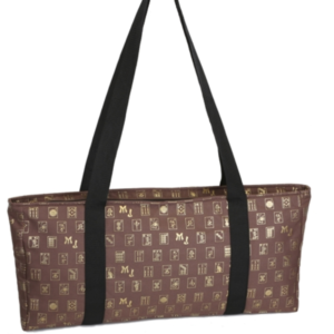 Brown/Gold  over the shoulder  MahJongg Soft Carrying Case with velcro wraps
